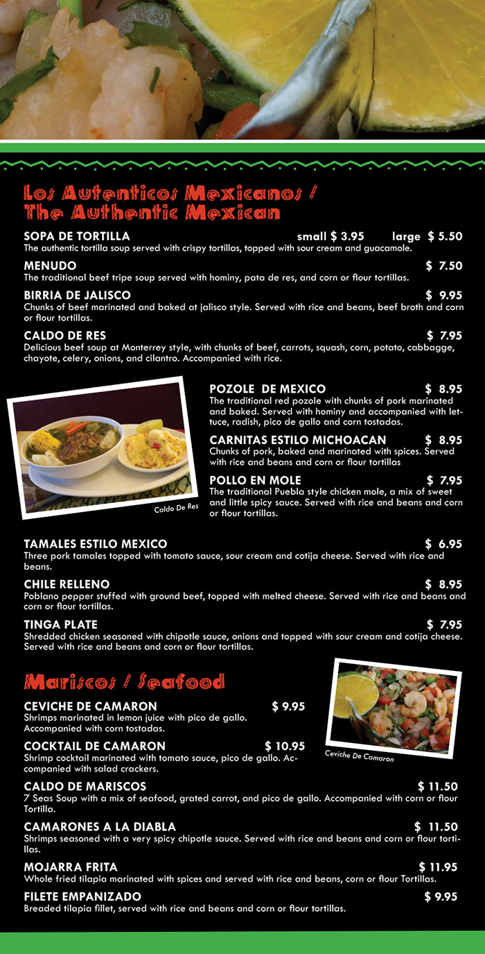 El Mariachi Taco Cantina Menu Page 4