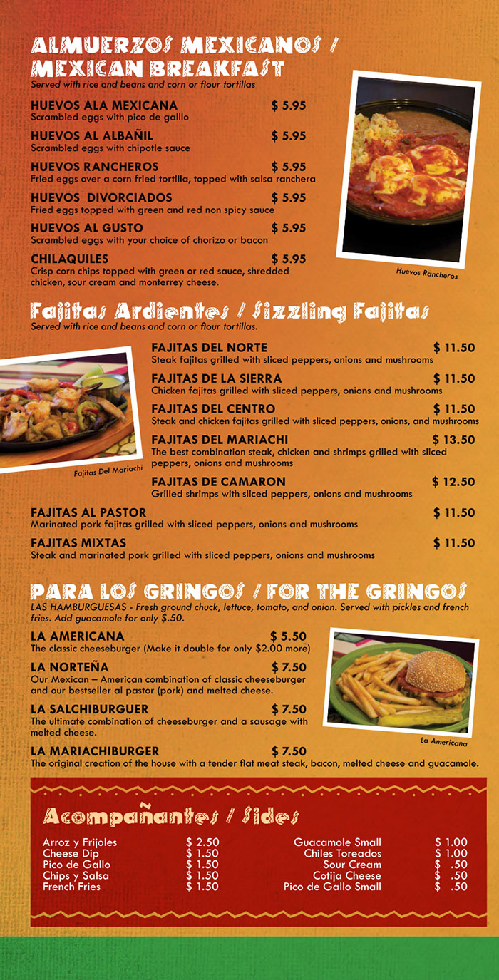 El Mariachi Taco Cantina Menu Page 5