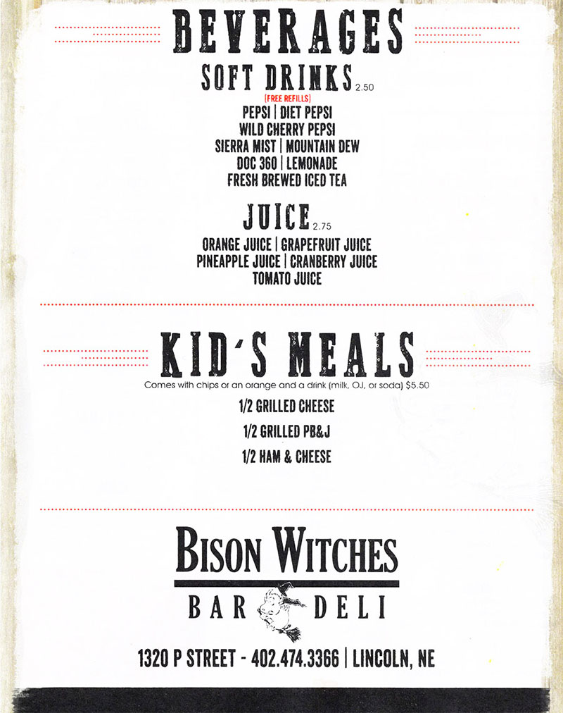 Bison Witches Bar & Deli, Bison, Bison Witches, Bison Wiches, BuySandwiches, Bison Whiches, Bison Sandwiches, Bar, Deli, Bar & Deli, Menu, Full Menuu, Menu Menu with Prices, Sandwiches, Order Online, Sandwich Delivery, Bison Witches Delivery, Bison Witches Catering, Bison Witches Carry-Out Menu, Bison Witches, Deli Restaurant Delivery, Lincoln Nebraska, NE, Nebraska, Lincoln, Bison Witches Delivers, City-Wide Delivery, Bison Witches Food Delivery, Bison Witches room service, 402-474-7335, Bison Witches take-out menu, Bison Witches home delivery, Bison Witches delivery Lincoln, Bison Witches fast delivery, FAST DELIVERY GUYS, Bison Witches Menu Lincoln NE, Bison Witches Bar & Deli Lincoln, Bison Witches Bar & Deli Menu Lincoln