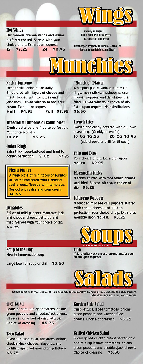 EJ's Lounge & Grill Menu - Lincoln Nebraska - Page 2